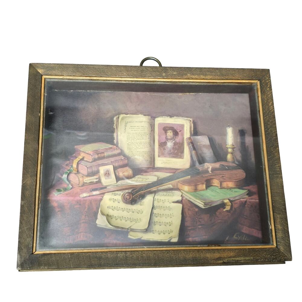 Vintage Vue d'Optique 3D Treasured Memories 8" x 10" Art Print in Wooden Frame